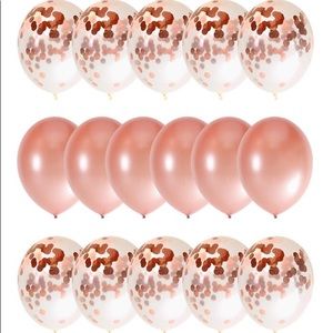 Rose gold confetti balloons
